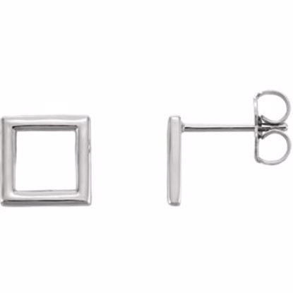 86325:106:P 14kt White Square Earrings 