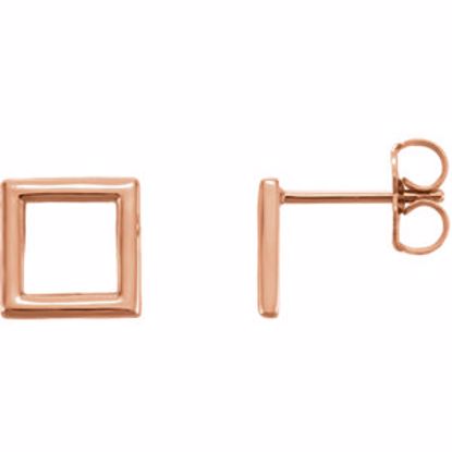 86325:108:P 14kt Rose Square Earrings 