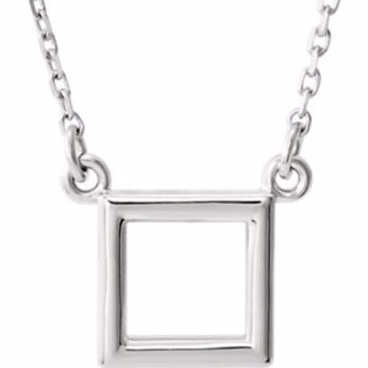 86324:1004:P Platinum Square 16.5" Necklace