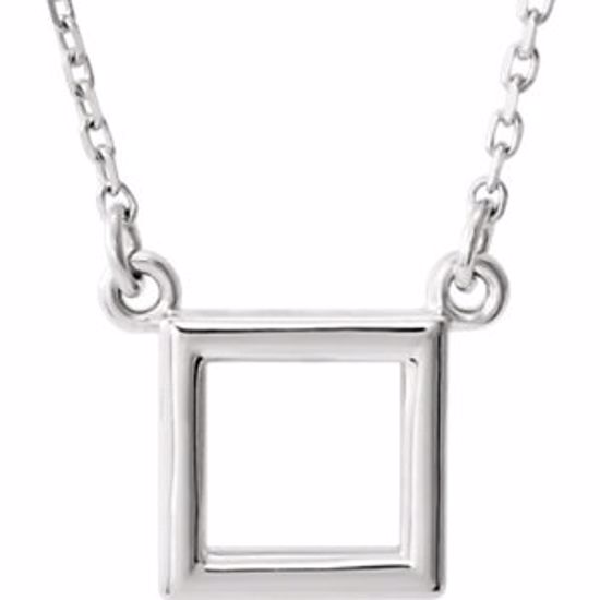 86324:1004:P Platinum Square 16.5" Necklace