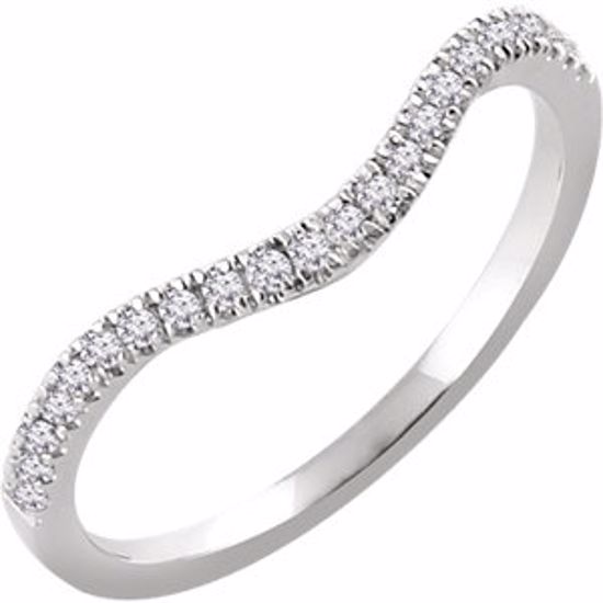 652110:101:P 14kt White 1/4 CTW Diamond Band for 5.2mm Round Engagement Ring