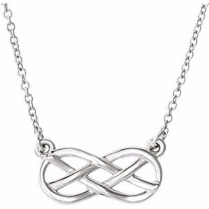 86312:105:P Sterling Silver Infinity-Style Knot Design 18" Necklace 