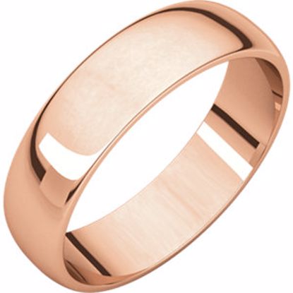 HRL11:103:P 10kt Rose 5mm Light Half Round Band