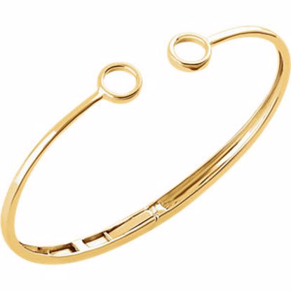 652117:60000:P 14kt Yellow Hinged Circle Bangle 7" Bracelet