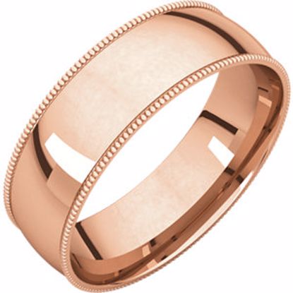 MGRL10.5:100:P 10kt Rose 6mm Light Comfort Fit Milgrain Band 