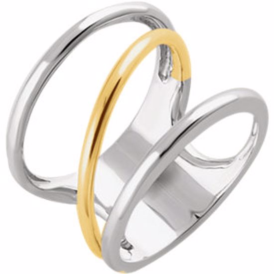 652124:60000:P 14kt White & Yellow Freeform Ring