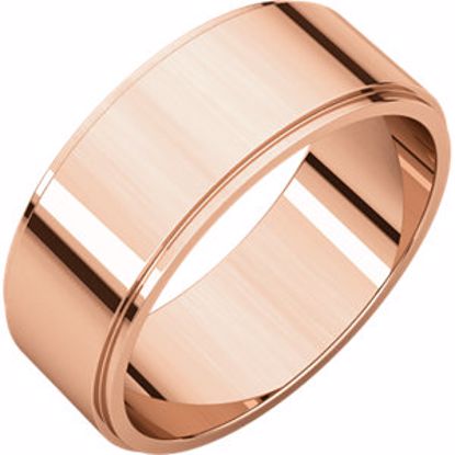 FE8:110:P 10kt Rose 7mm Flat Edge Band