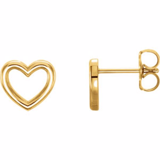 86328:601:P 14kt Yellow Heart Earrings