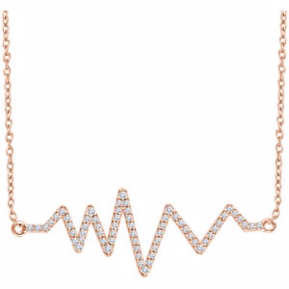 652146:60002:P 14kt Rose 1/6 CTW Diamond Heartbeat 16-18" Necklace