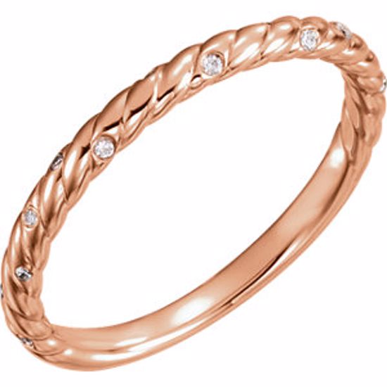 122681:6004:P 14kt Rose .04 CTW Diamond Rope Band