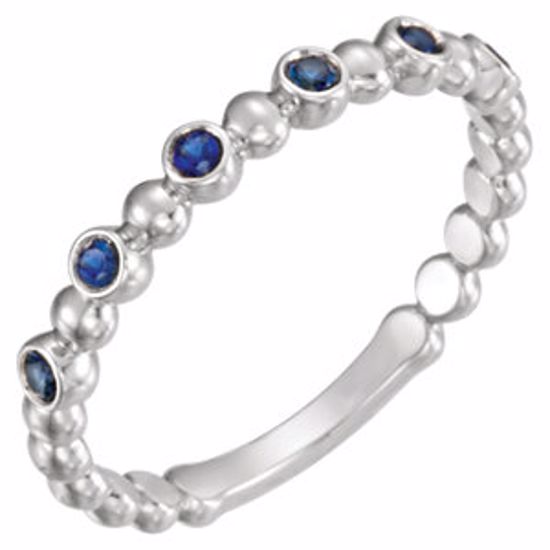 71814:603:P Platinum Blue Sapphire Stackable Ring 