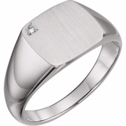 9832:602:P Platinum .006 CTW Diamond Men's Signet Ring