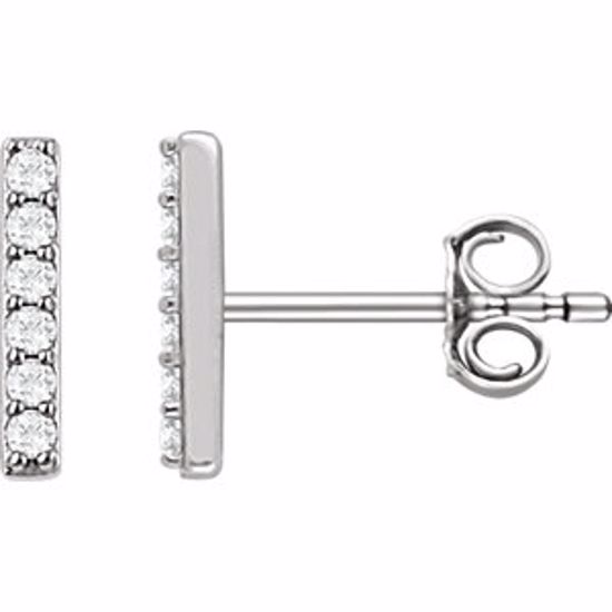 651757:60009:P Platinum 1/10 CTW Diamond Vertical Bar Earrings
