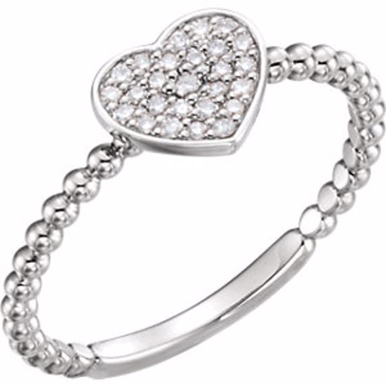 122819:603:P Platinum 1/8 CTW Diamond Heart Bead Ring