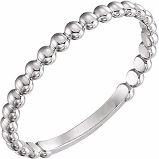 51608:1006:P Sterling Silver 2mm Stackable Bead Ring