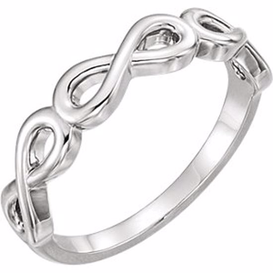 51618:105:P Sterling Silver Stackable Infinity Ring