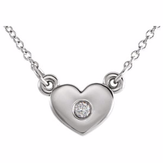 86335:600:P 14kt White .03 CTW Diamond Heart 16" Necklace