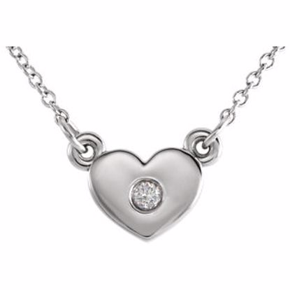 86335:603:P Sterling Silver .03 CTW Diamond Heart 16" Necklace