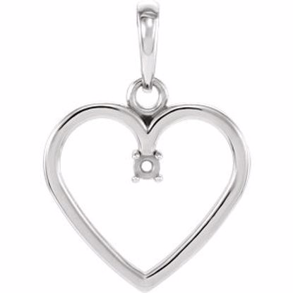 85895:1022:P Sterling Silver 1.7mm Heart Pendant Mounting