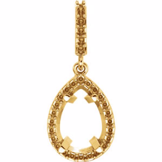 652177:121:P 14kt Yellow 10x7mm Pear Halo-Style Pendant Mounting