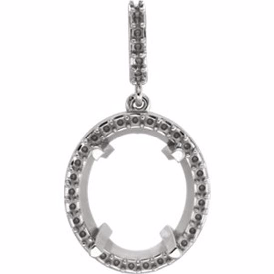 652178:135:P Sterling Silver Oval Halo Style Pendant Mounting