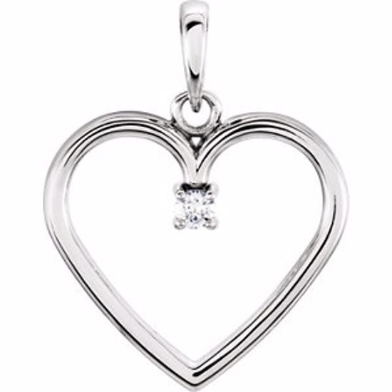 85895:6004:P Sterling Silver .03 CTW Diamond Heart Pendant