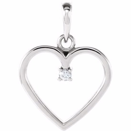 85895:6006:P Sterling Silver .025 CTW Diamond Heart Pendant