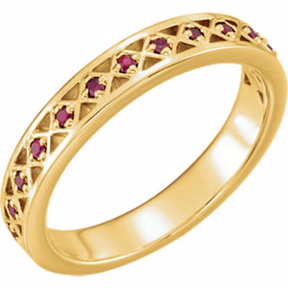 71831:601:P 14kt Yellow 1.3 mm Ruby Stackable Ring