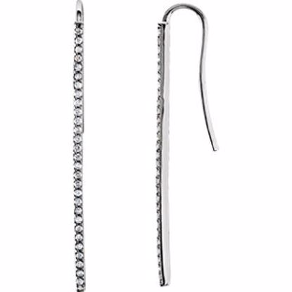 651083:60003:P Platinum 1/4 CTW Diamond Vertical Bar Earrings