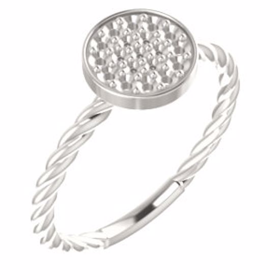 122882:600:P 14kt White 1/6 CTW Diamond Cluster Rope Ring