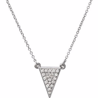 86423:603:P Platinum 1/5 CTW Diamond Triangle 16.5" Necklace