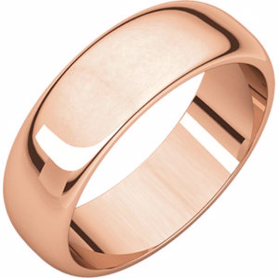 HR7:713:P 10kt Rose 6 mm Half Round Band