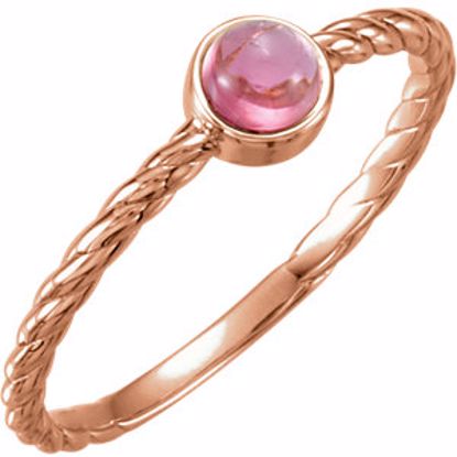 71810:603:P 14kt Rose Pink Tourmaline Rope Design Ring