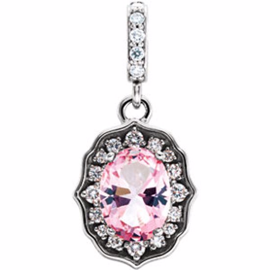 86389:108:P Platinum Baby Pink Topaz & 1/6CTW Diamond Pendant