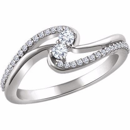 652223:60000:P 14kt White 1/4 CTW Diamond Two Stone Ring