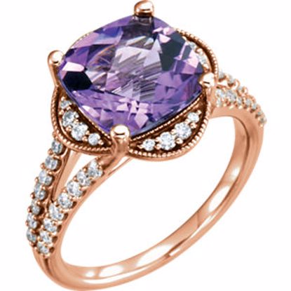 71815:602:P 14kt Rose Amethyst & 3/8 CTW Diamond Ring