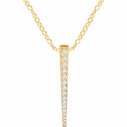 652217:60000:P 14kt Yellow 1/4 CTW Diamond Graduated 16-18" Bar Necklace