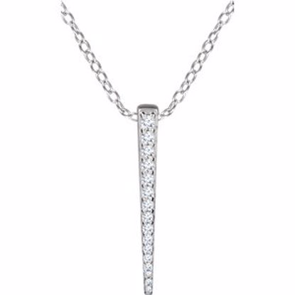 652217:60001:P 14kt White 1/4 CTW Diamond Graduated 16-18" Bar Necklace