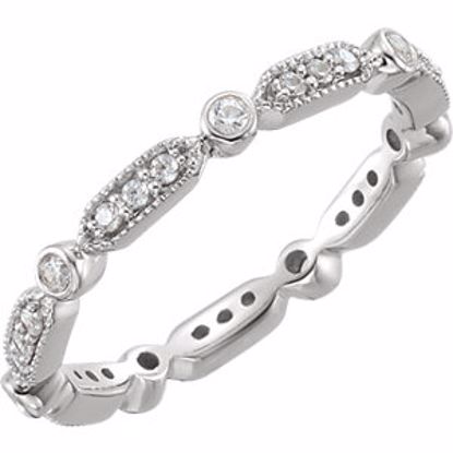 651707:106:P 14kt White 1/4CTW Diamond Eternity Band Size 5.25