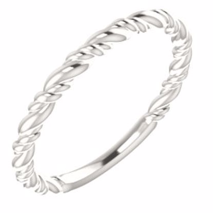 51570:105:P Sterling Silver Stackable Rope Ring