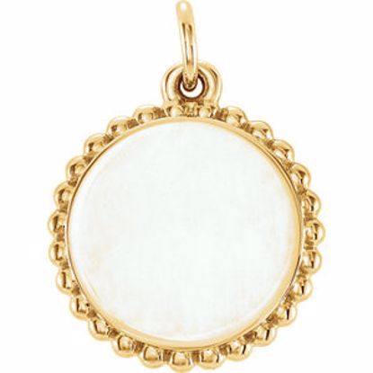 86472:110:P 18kt Yellow Vermeil Engravable Round Beaded Pendant