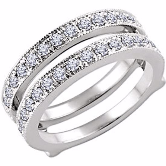 652106:103:P 14kt White 3/4 CTW Diamond Ring Guard Size 7.5