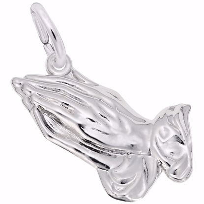 Picture of Praying Hands Charm Pendant - Sterling Silver