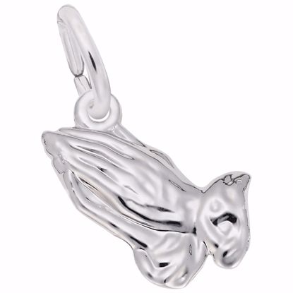 Picture of Praying Hands Charm Pendant - Sterling Silver