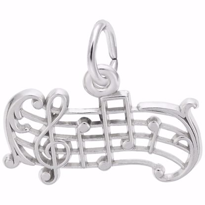 Picture of Music Staff Charm Pendant - Sterling Silver