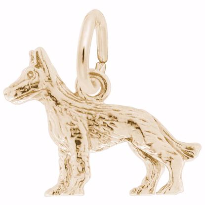 Picture of German Shepherd Charm Pendant - 14K Gold