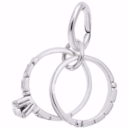 Picture of Wedding Rings Charm Pendant - Sterling Silver