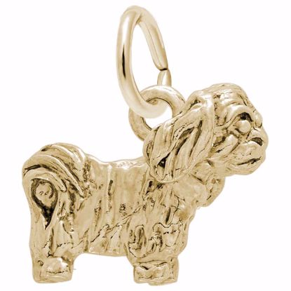 Picture of Pekinese Dog Charm Pendant - 14K Gold