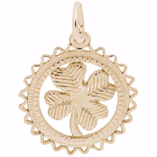 Picture of Clover Charm Pendant - 14K Gold