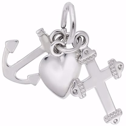 Picture of Faith, Hope, Charity Charm Pendant - Sterling Silver